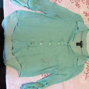 Large sheer button down